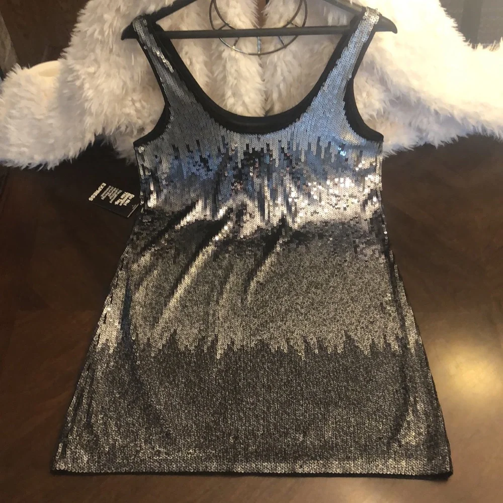 Silver Sequined Slip Dress by Express - Picture 8 of 15